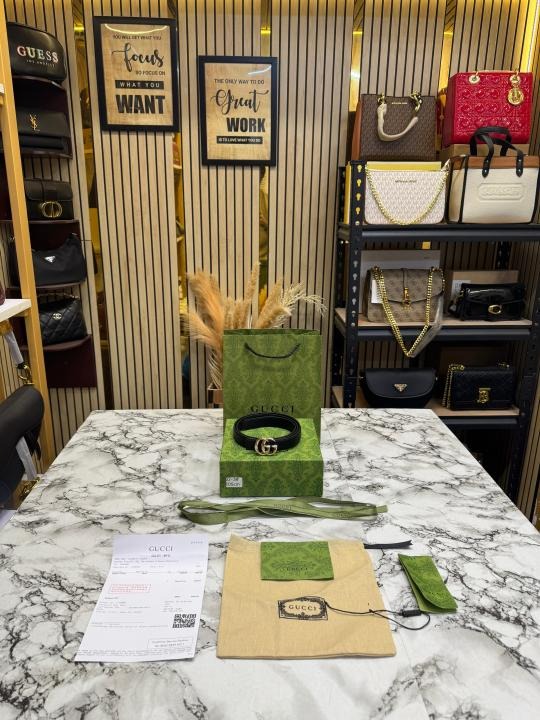 GUCC_I GG Marmont Leather Belt (1) Gucci GG Marmont Leather Belt