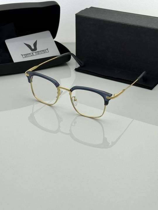 Gentle Monster 1112 Blue Plano Eyeglasses – Trendy Designer Frames (2) Blue Gentle Monster 1112 frame close up
