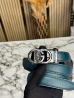 Gucci Belt with Silver Buckle and Box