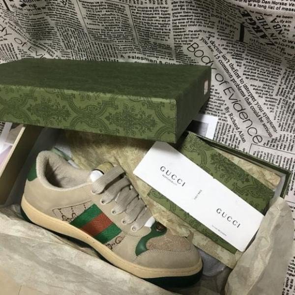 Gucci Screener dirty sneaker street style footwear