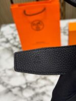 Hermes Black Leather Belt Combo H Buckle Set with Box and Carry Bag - Image 7