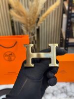 Hermes Leather Belt with Carry Bag