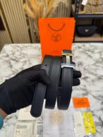Hermes Plain Leather Belt with Box