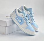 Cushioned sole lifestyle sneakers white blue style