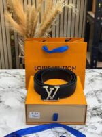 LV Gold Initial Buckle on Monogram Belt
