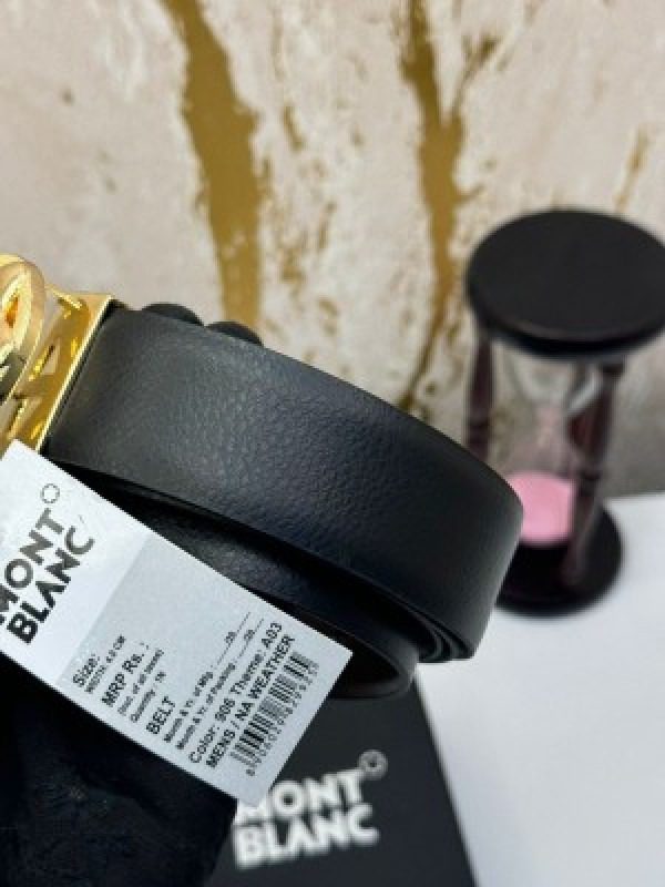 Designer Mont Blanc Leather Belt