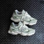 New Balance 9060 Olivine suede mesh running style shoes