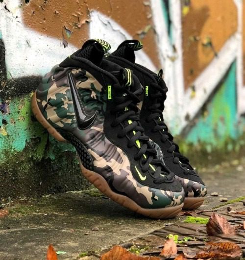 Nike Air Foamposite Pro Green Camo camouflage shell shoes