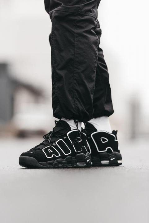 Nike Air Uptempo black white AIR logo shoes