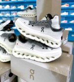 Modern mesh running shoes ivory grey athletic design