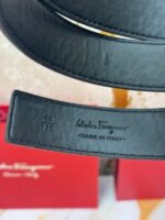 Black Ferragamo Leather Belt with Box