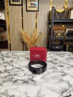 Salvatore Ferragamo Black Gancini Buckle Belt