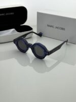 Black attachment frame sunglasses close up.