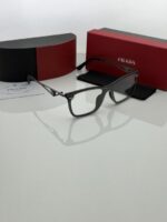 Lightweight black frame glasses close up