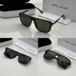 Stylish chocolate brown eyewear close up