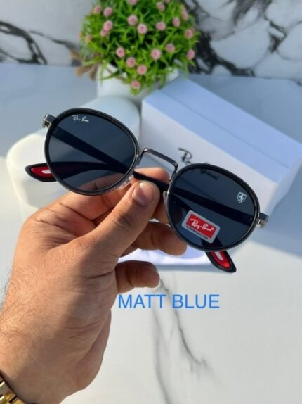 Lightweight matt blue outdoor sunglasses