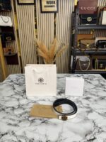 Tory Burch Pave Double T Logo Belt White