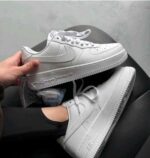 White lace up street style walking shoes