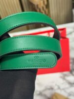 Green Valentino Leather Belt with Packaging