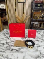 Valentino Garavani V-Shaped Coffee Ladies Belt