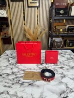 Valentino Garavani VLogo Signature Belt Red