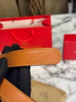 Tan Valentino Leather Belt with Packaging