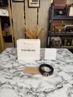 Yves Saint Laurent YSL Logo Belt Coffee