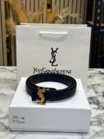Yves Saint Laurent Gold YSL Buckle Belt