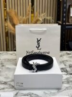 Yves Saint Laurent Silver YSL Buckle Belt