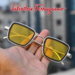 Yellow tinted aviator sunglasses with gold frame
