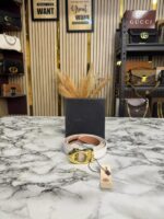 Coach White Leather Belt with Gold C Buckle