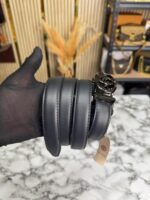 Men's Gucci Black GG Buckle Leather Belt