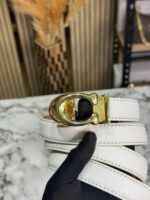 Luxury White Leather Belt by Coach
