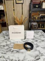 Yves Saint Laurent YSL Logo Belt Black