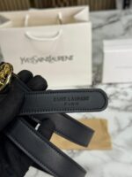 Black YSL Premium Leather Belt