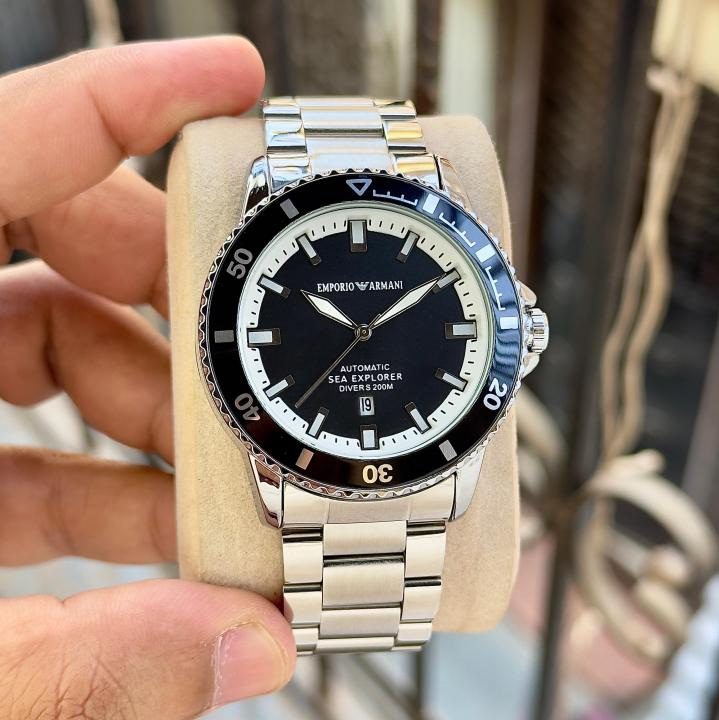 Emporio Armani Sea Explorer Automatic Black Dial Watch