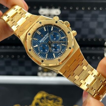 Buy Audemars Piguet Royal Oak Chronograph Gold Blue Watch Online in India - Bootery