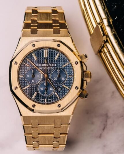Buy Audemars Piguet Royal Oak Chronograph Gold Blue Watch Online in India - Bootery - Image 2