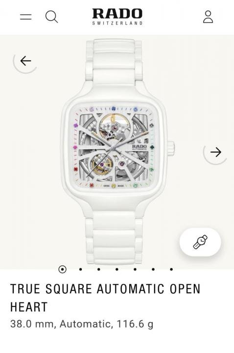 Rado True Square Automatic Ceramic White Silver Rainbow - Image 4