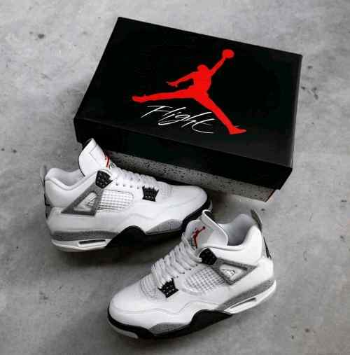 Nike Air Jordan Retro 4 White Cement Semi Ua Quality