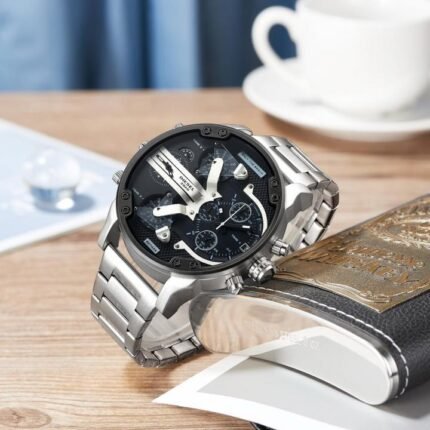 Buy Diesel 3 Bar Big Dady Silver Black Heavy Quality Watch Online in India - Bootery