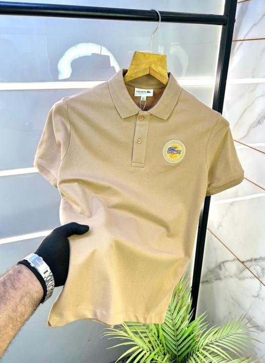 Lacoste  Beige Polo Premium Collar Neck T-shirt F3048-BE - Image 8