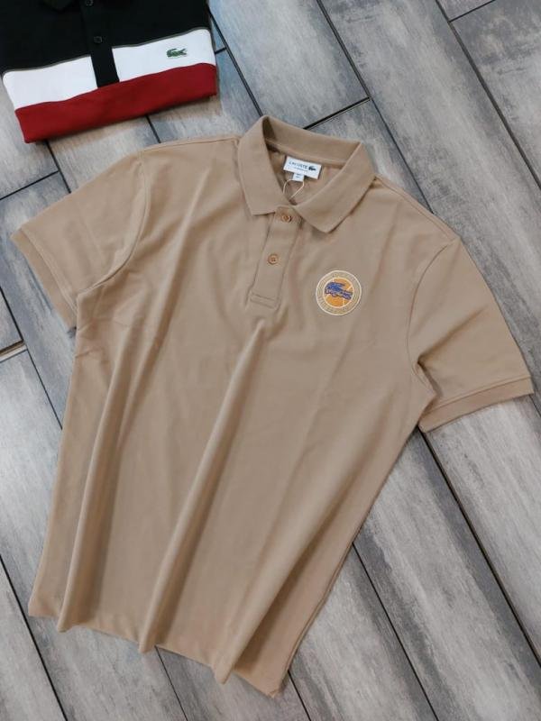 Lacoste  Beige Polo Premium Collar Neck T-shirt F3048-BE - Image 7