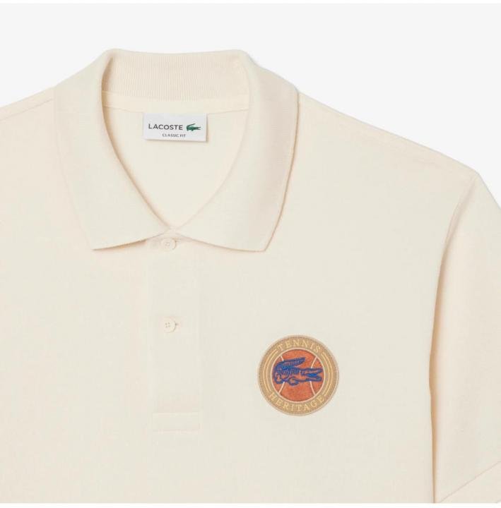 Lacoste  Beige Polo Premium Collar Neck T-shirt F3048-BE - Image 5