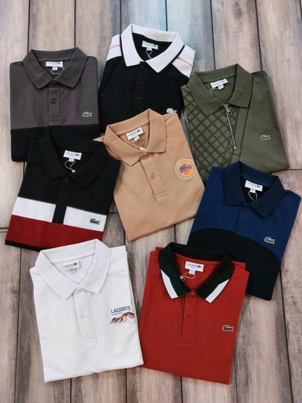Lacoste  Grey Polo Premium Collar Neck T-shirt F3048-GY - Image 4