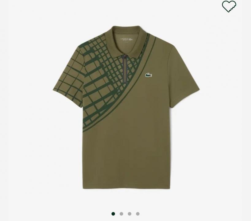 Lacoste  Green Zipper Polo Premium Collar Neck T-shirt F3048-GR - Image 7