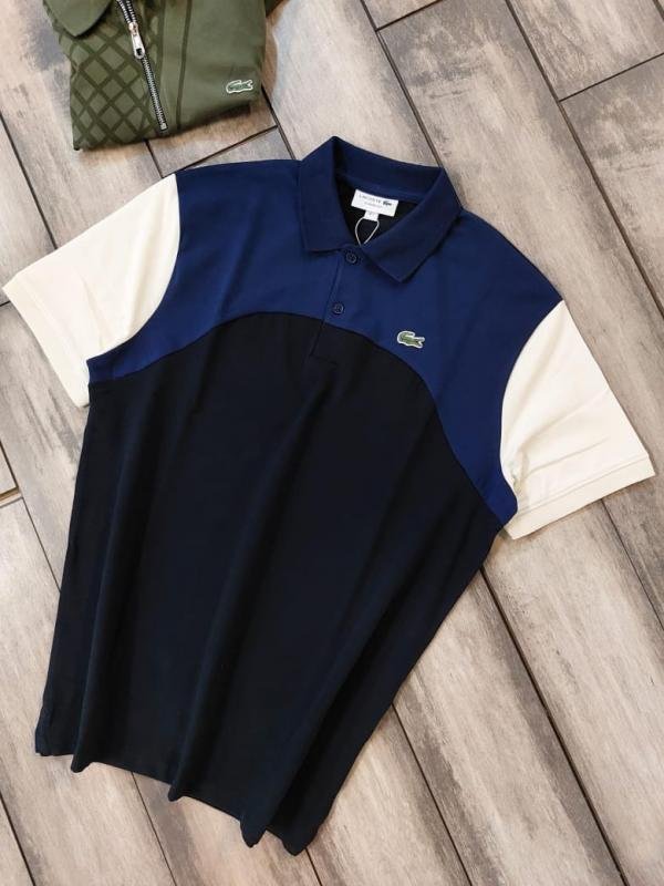 Lacoste  Navy Polo Premium Collar Neck T-shirt F3048-NY - Image 8