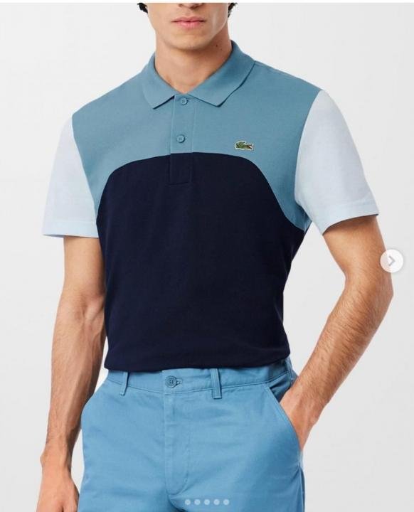 Lacoste  Navy Polo Premium Collar Neck T-shirt F3048-NY - Image 7
