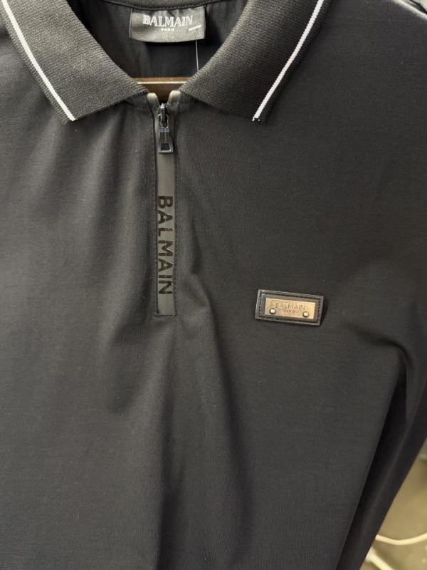 Balmain Paris Designer Polo T-shirt Black - 241 - Best Price Online - Bootery - Image 3