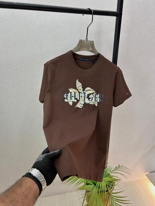 Buy Tommy Hilfiger Brown Premium Round Neck T-shirt F3748-br Online in India - Bootery - Image 3